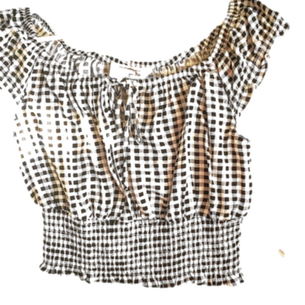Nwt Hippie Rose 🌹 Top black with white‎ checkered